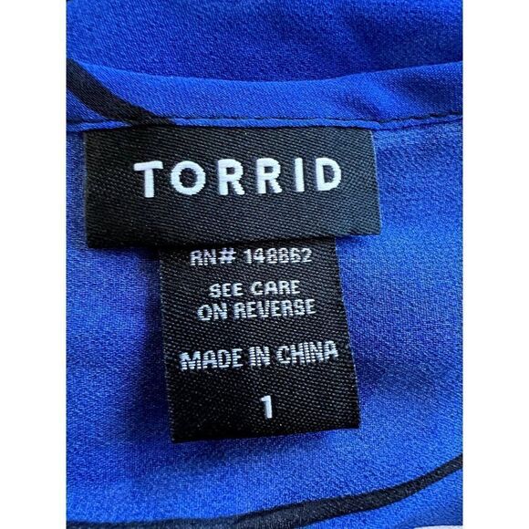 Torrid Sheer Striped Tank in Blue/Black Size 1X - Picture 4 of 4